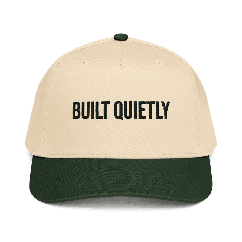 5 panel cap — Dark Green/Natural