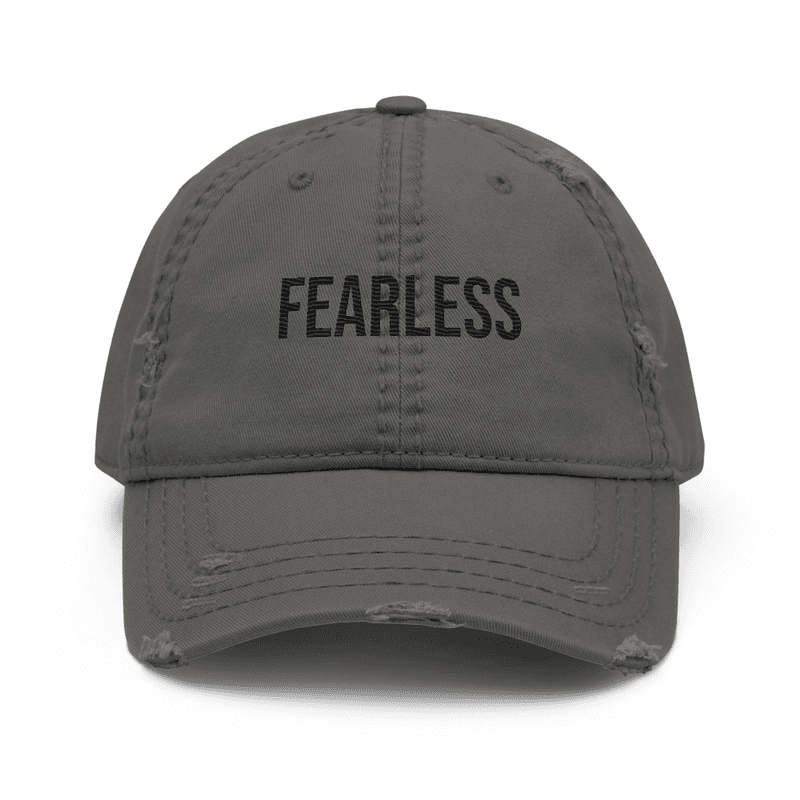 Distressed Dad Hat — Charcoal Grey