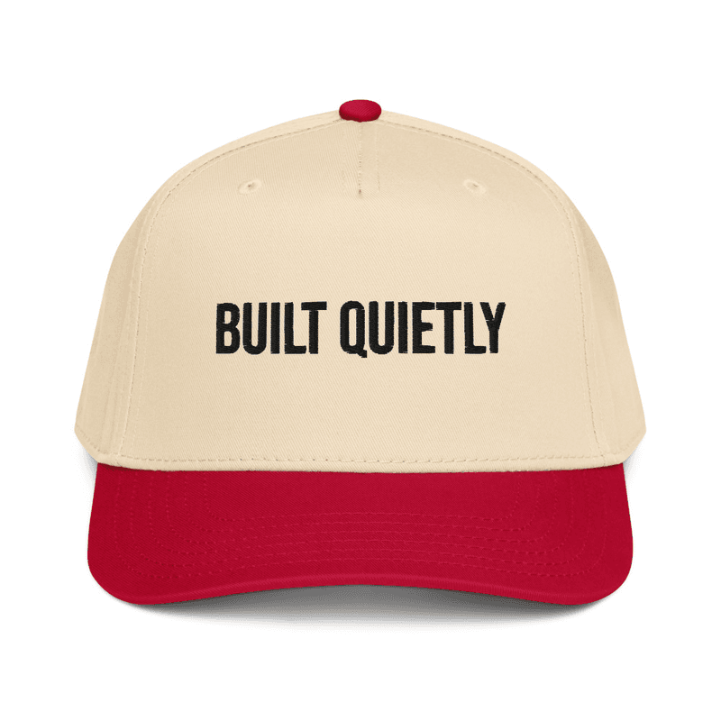 5 panel cap — Red/Natural