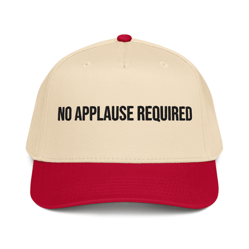 5 panel cap — Red/Natural