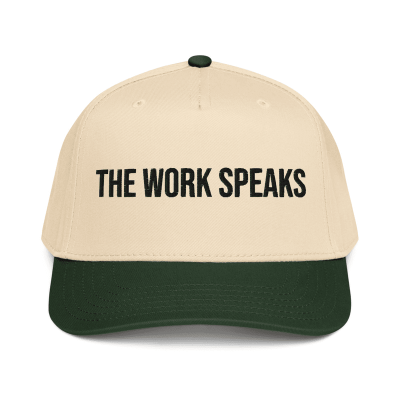5 panel cap — Dark Green/Natural